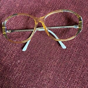 Vintage Oversized Christian Dior Round Clear Amber Eyeglass Frames